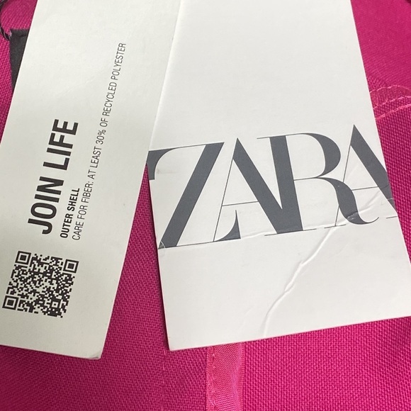 Zara "NEW" Pink Blogger Favorite High Waist Masculine Wide Leg Trousers Size XXL - Picture 7 of 9